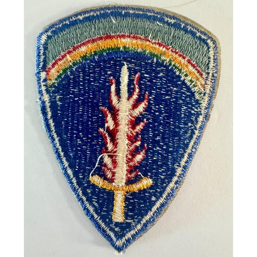 13 US Army Europe SHAEF Military Patch Sword Flame Rainbow Shield Emblem Sew On - Picture 4 of 4